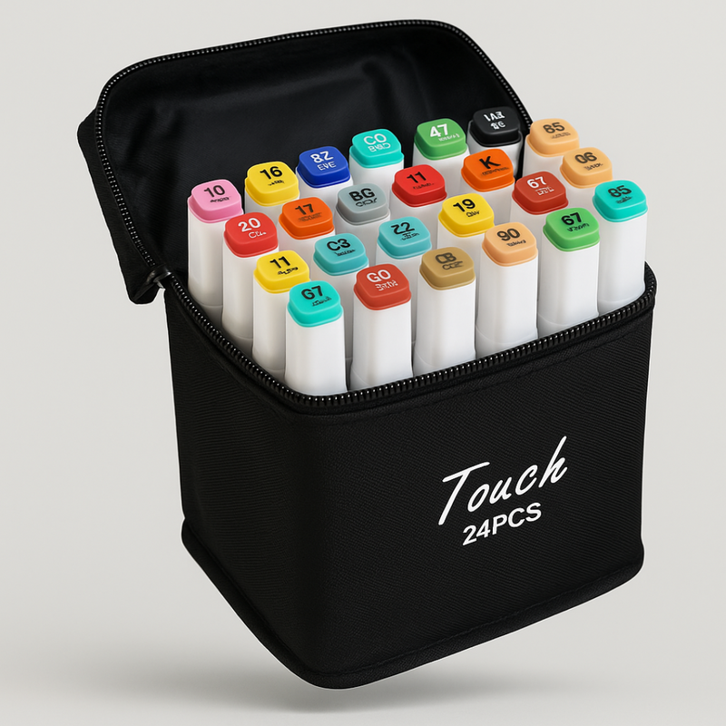 Kit Livro Colorir Bobbie Goods (Azul) + 24 Canetas 