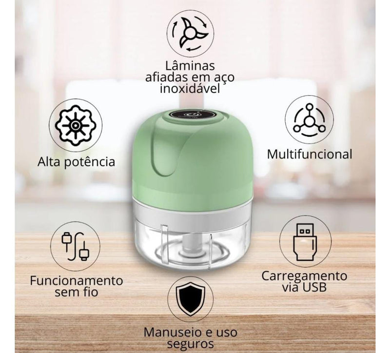 Mini Processador Elétrico de Alimentos